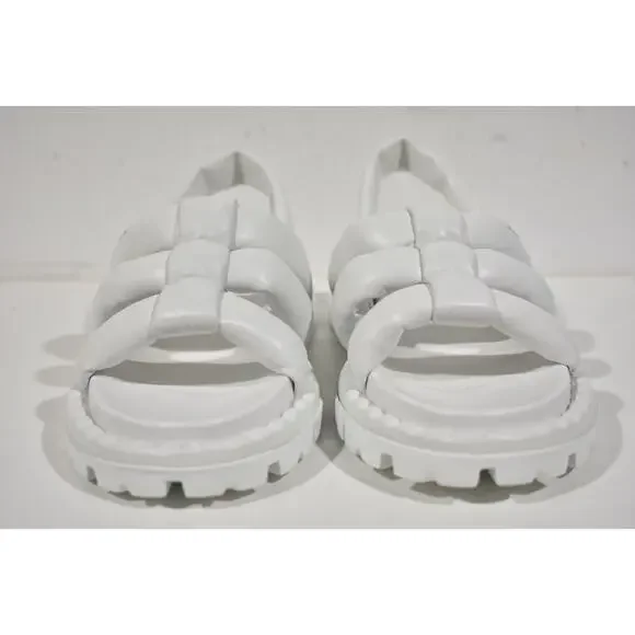 Prada Blow White Padded Leather Logo Strappy Slingback Sport Sandal Flat 40 - Picture 5 of 10